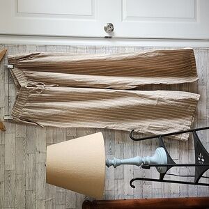 Wide leg drawstring pants